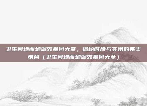 卫生间地面地漏效果图大赏,揭秘时尚与实用的完美结合(卫生间地面地漏效果图大全)