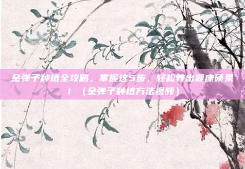 金弹子种植全攻略,掌握这5步,轻松养出健康硕果!(金弹子种植方法视频)