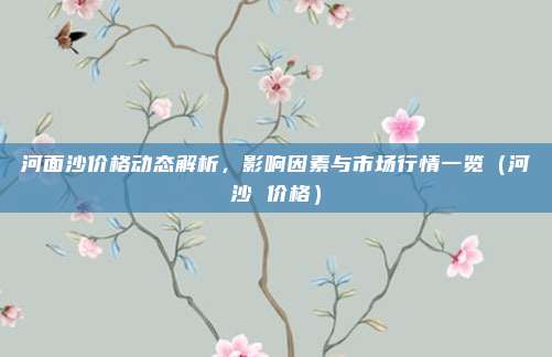 河面沙价格动态解析,影响因素与市场行情一览(河沙 价格)