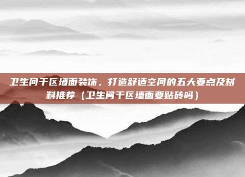 卫生间干区墙面装饰,打造舒适空间的五大要点及材料推荐(卫生间干区墙面要贴砖吗)