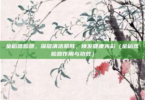 金稻蒸脸器,深层清洁肌肤,焕发健康光彩(金稻蒸脸器作用与功效)
