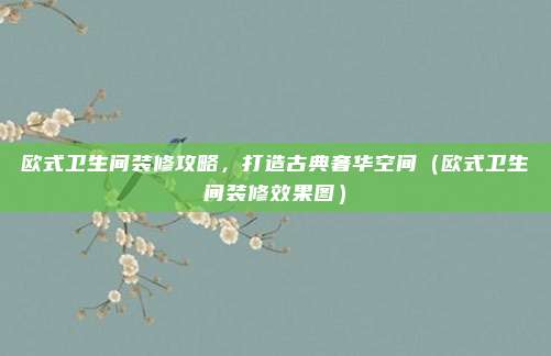 欧式卫生间装修攻略,打造古典奢华空间(欧式卫生间装修效果图)