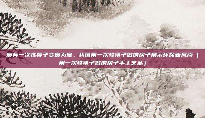 废弃一次性筷子变废为宝,我国用一次性筷子做的房子展示环保新风尚(用一次性筷子做的房子手工艺品)