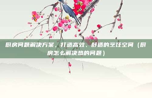 厨房问题解决方案,打造高效、舒适的烹饪空间(厨房怎么解决热的问题)