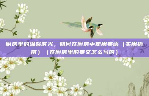 厨房里的温馨时光，如何在厨房中使用英语（实用指南）（在厨房里的英文怎么写的）