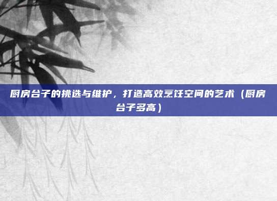 厨房台子的挑选与维护，打造高效烹饪空间的艺术（厨房台子多高）