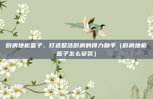 厨房地柜篮子，打造整洁厨房的得力助手（厨房地柜篮子怎么安装）
