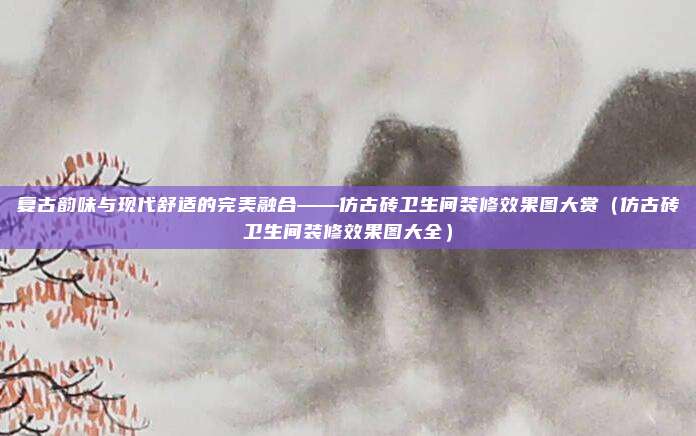 复古韵味与现代舒适的完美融合——仿古砖卫生间装修效果图大赏（仿古砖卫生间装修效果图大全）
