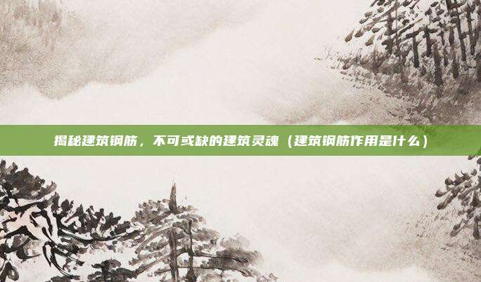 揭秘建筑钢筋,不可或缺的建筑灵魂(建筑钢筋作用是什么)
