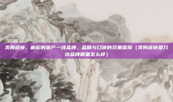 美陶瓷砖,崛起的国产一线品牌,品质与口碑的双重保障(美陶瓷砖是几线品牌质量怎么样)