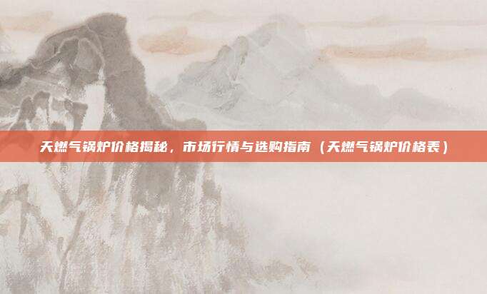 天燃气锅炉价格揭秘,市场行情与选购指南(天燃气锅炉价格表)