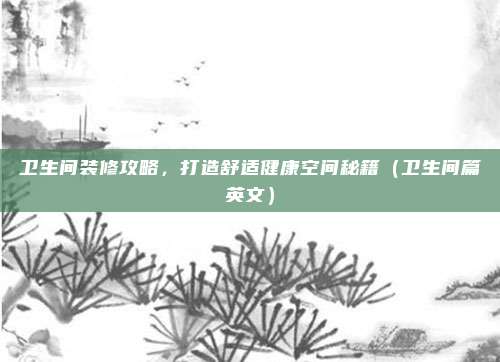 卫生间装修攻略,打造舒适健康空间秘籍(卫生间篇英文)