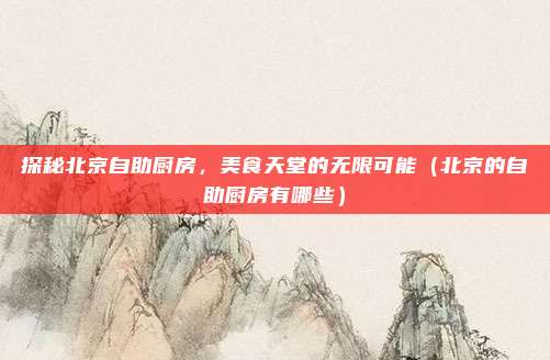探秘北京自助厨房,美食天堂的无限可能(北京的自助厨房有哪些)
