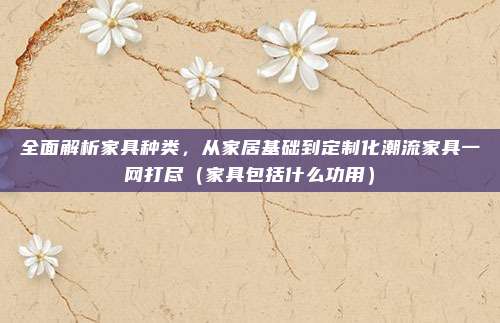 全面解析家具种类，从家居基础到定制化潮流家具一网打尽（家具包括什么功用）