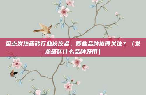 盘点发热瓷砖行业佼佼者,哪些品牌值得关注?(发热瓷砖什么品牌好用)