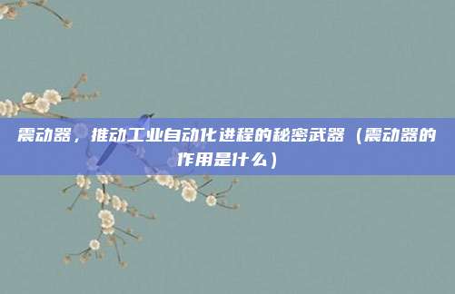 震动器,推动工业自动化进程的秘密武器(震动器的作用是什么)