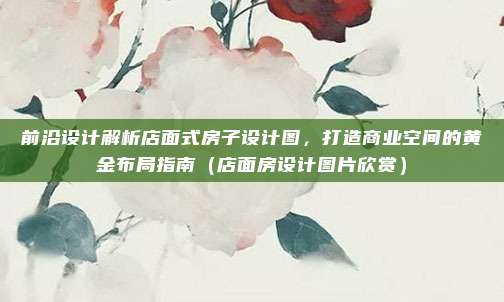 前沿设计解析店面式房子设计图,打造商业空间的黄金布局指南(店面房设计图片欣赏)