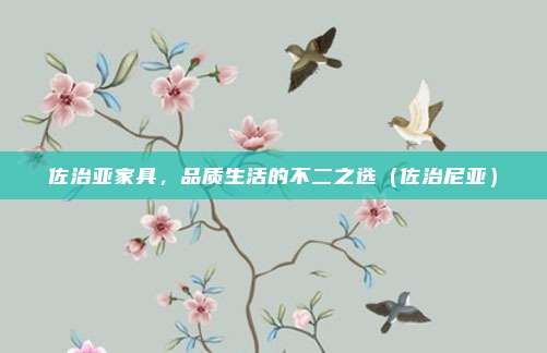 佐治亚家具,品质生活的不二之选(佐治尼亚)