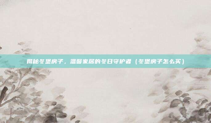 揭秘冬堡房子,温馨家居的冬日守护者(冬堡房子怎么买)