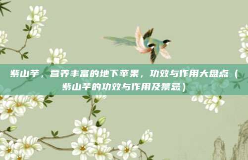 紫山芋,营养丰富的地下苹果,功效与作用大盘点(紫山芋的功效与作用及禁忌)