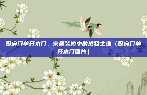 厨房门单开木门,家居装修中的优雅之选(厨房门单开木门图片)