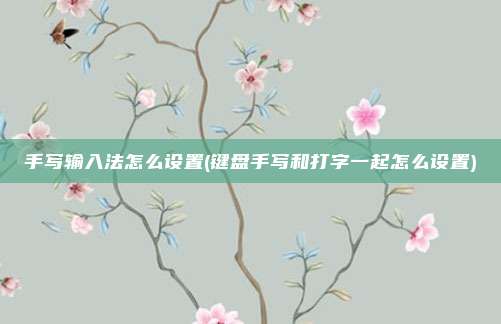 手写输入法怎么设置(键盘手写和打字一起怎么设置)