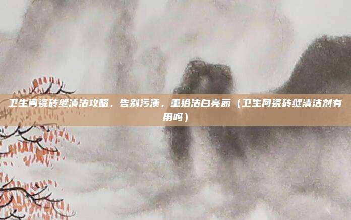 卫生间瓷砖缝清洁攻略，告别污渍，重拾洁白亮丽（卫生间瓷砖缝清洁剂有用吗）