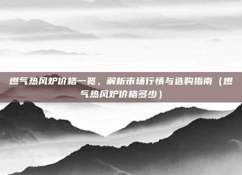燃气热风炉价格一览,解析市场行情与选购指南(燃气热风炉价格多少)