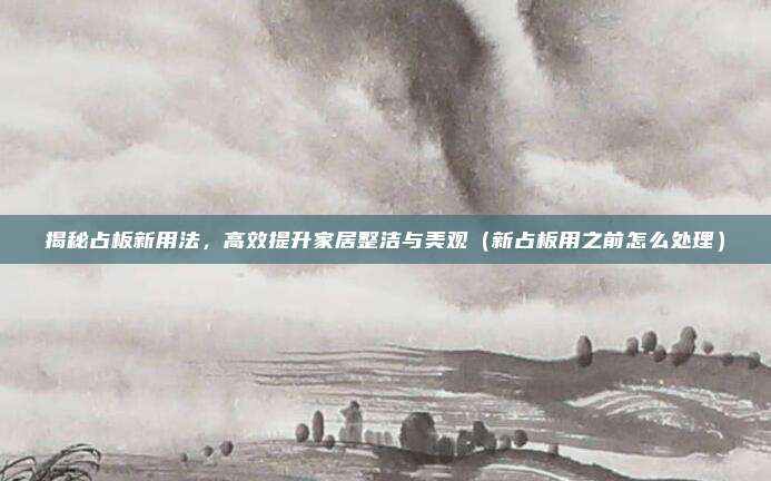 揭秘占板新用法,高效提升家居整洁与美观(新占板用之前怎么处理)