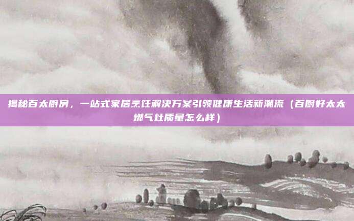 揭秘百太厨房，一站式家居烹饪解决方案引领健康生活新潮流（百厨好太太燃气灶质量怎么样）
