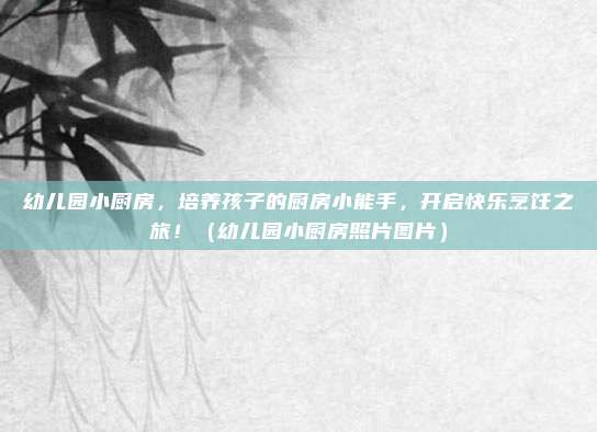 幼儿园小厨房,培养孩子的厨房小能手,开启快乐烹饪之旅!(幼儿园小厨房照片图片)