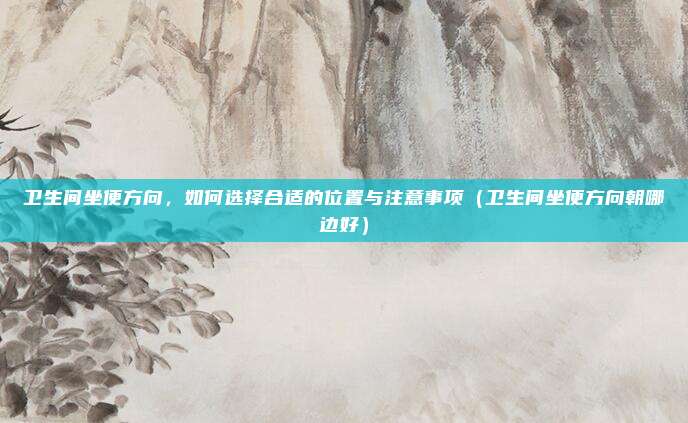 卫生间坐便方向,如何选择合适的位置与注意事项(卫生间坐便方向朝哪边好)