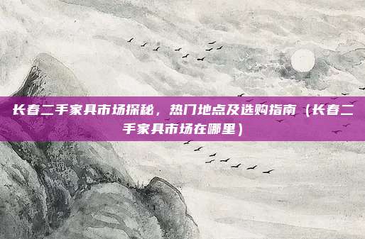 长春二手家具市场探秘,热门地点及选购指南(长春二手家具市场在哪里)
