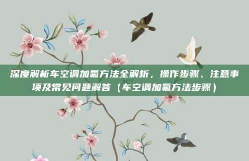 深度解析车空调加氟方法全解析,操作步骤、注意事项及常见问题解答(车空调加氟方法步骤)