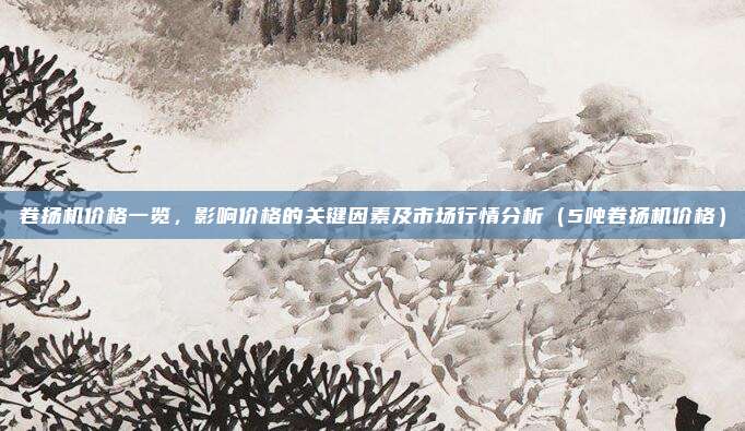 卷扬机价格一览，影响价格的关键因素及市场行情分析（5吨卷扬机价格）
