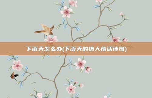 下雨天怎么办(下雨天的撩人情话诗句)