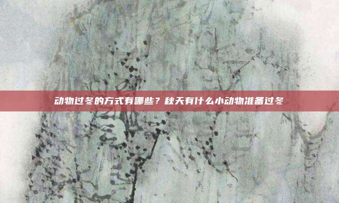 动物过冬的方式有哪些?秋天有什么小动物准备过冬
