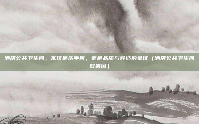 酒店公共卫生间,不仅是洗手间,更是品质与舒适的象征(酒店公共卫生间效果图)
