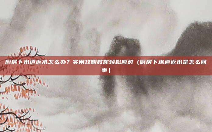 厨房下水道返水怎么办？实用攻略教你轻松应对（厨房下水道返水是怎么回事）