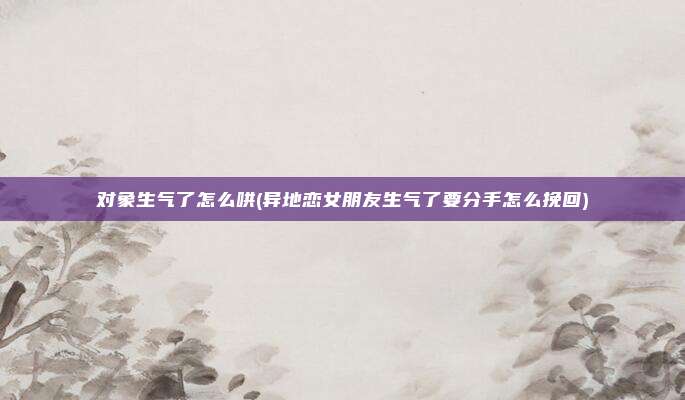 对象生气了怎么哄(异地恋女朋友生气了要分手怎么挽回)
