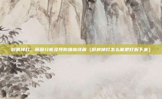厨房掉灯,原因分析及预防措施详解(厨房掉灯怎么能把灯拆下来)