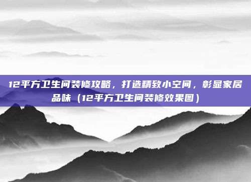 12平方卫生间装修攻略,打造精致小空间,彰显家居品味(12平方卫生间装修效果图)