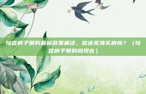 句容房子限购最新政策解读，您还犹豫买房吗？（句容房子限购吗现在）