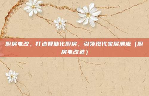 厨房电改,打造智能化厨房,引领现代家居潮流(厨房电改造)