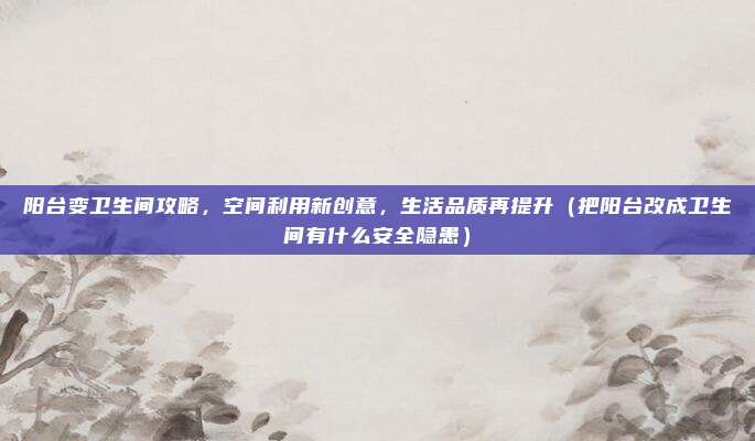 阳台变卫生间攻略，空间利用新创意，生活品质再提升（把阳台改成卫生间有什么安全隐患）