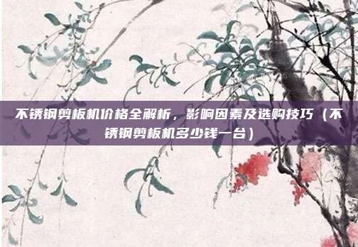 不锈钢剪板机价格全解析，影响因素及选购技巧（不锈钢剪板机多少钱一台）