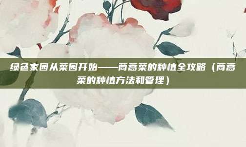 绿色家园从菜园开始——茼蒿菜的种植全攻略(茼蒿菜的种植方法和管理)