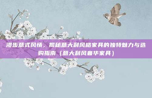 漫步意式风情,揭秘意大利风格家具的独特魅力与选购指南(意大利风奢华家具)