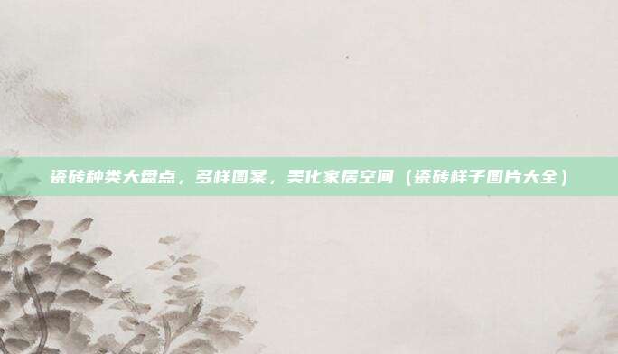 瓷砖种类大盘点,多样图案,美化家居空间(瓷砖样子图片大全)