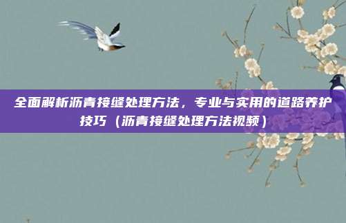 全面解析沥青接缝处理方法,专业与实用的道路养护技巧(沥青接缝处理方法视频)